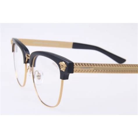 versace glasses black and gold|Versace gold frame eyeglasses.